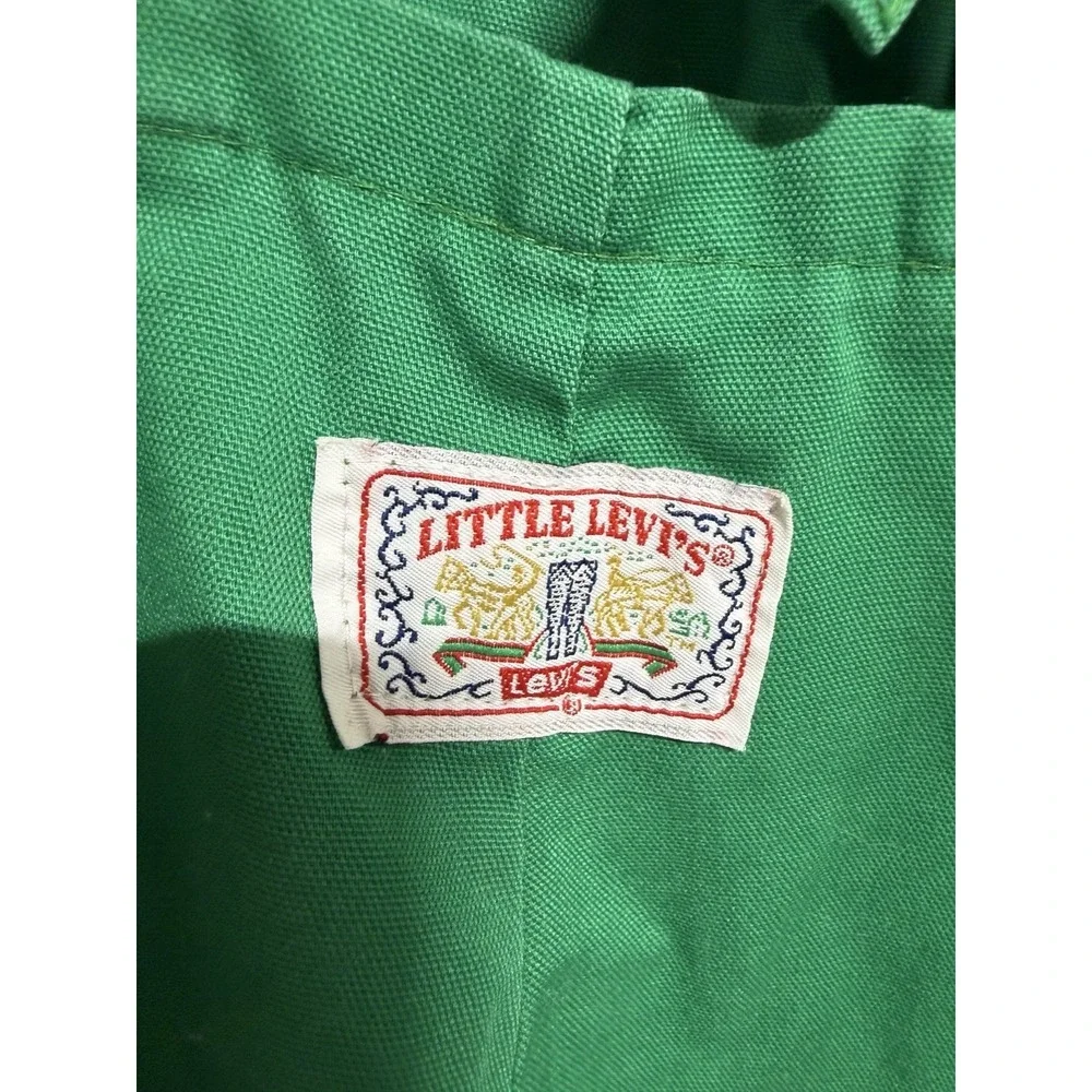 Vintage Little Levis Overalls Green 90s Sz 12 Mo? VTG Levi's Fast Shipping Read